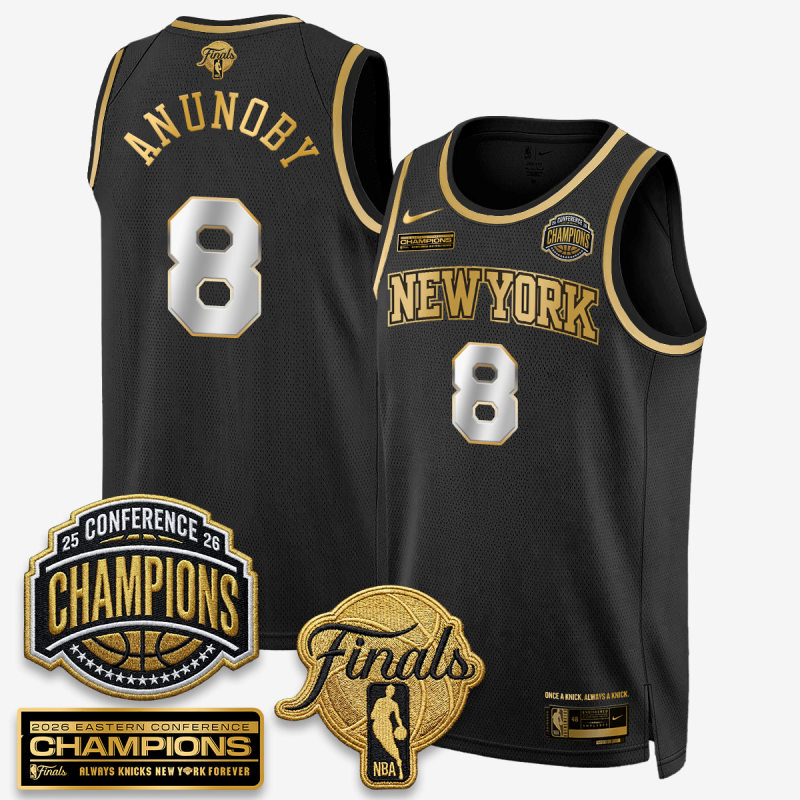 Men New York Knicks #8 Anunoby black 2026 Nike NBA jersey 070100